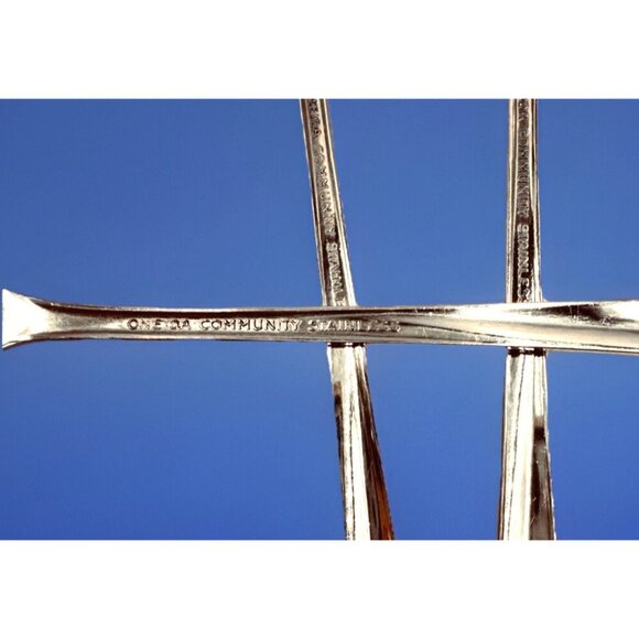 Oneida Community Twin Star Cocktail Seafood Forks 3pc Set Atomic Starburst MCM - Picture 5 of 5